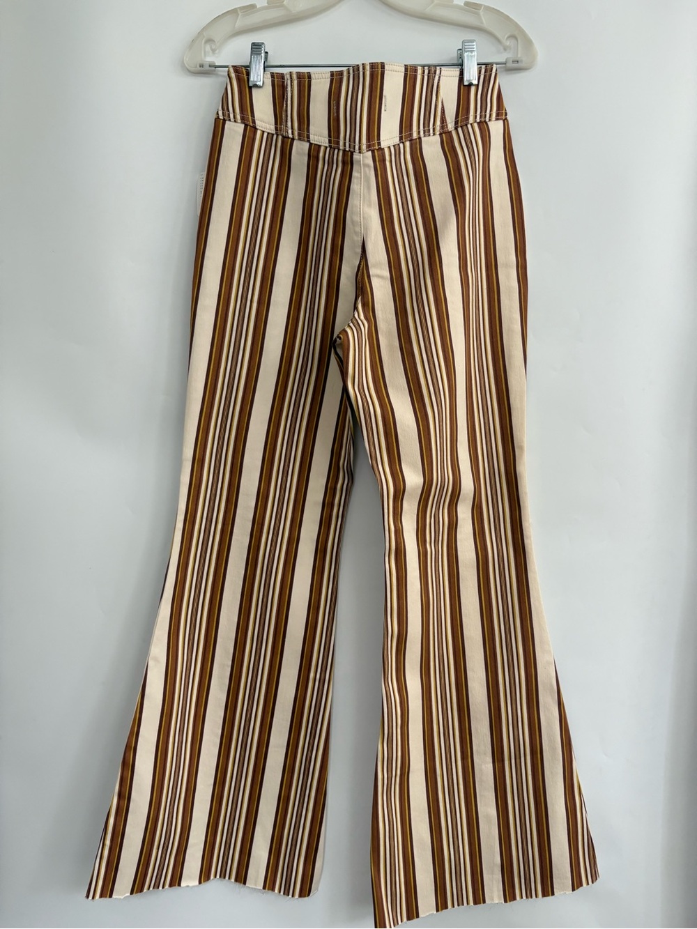 NWT Free People CRVY Wild Honey Striped Flare Jeans - Picture 3 of 8